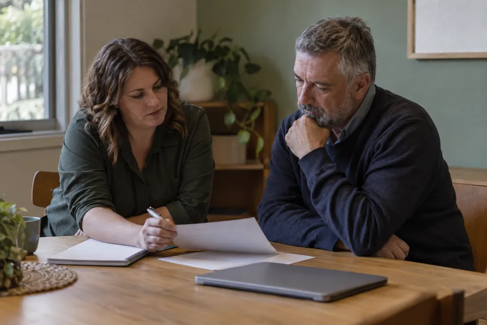 Illustrative support-planning scene